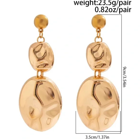 NEW! Zara Gold unique shape Statement Necklace and Earring Set NWT - Picture 4 of 8